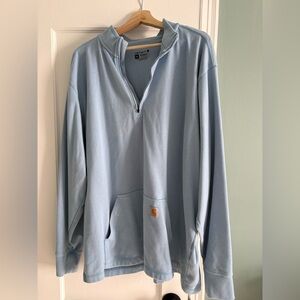 Carhartt Men's Light Blue Relaxed Fit 1/4 Zip